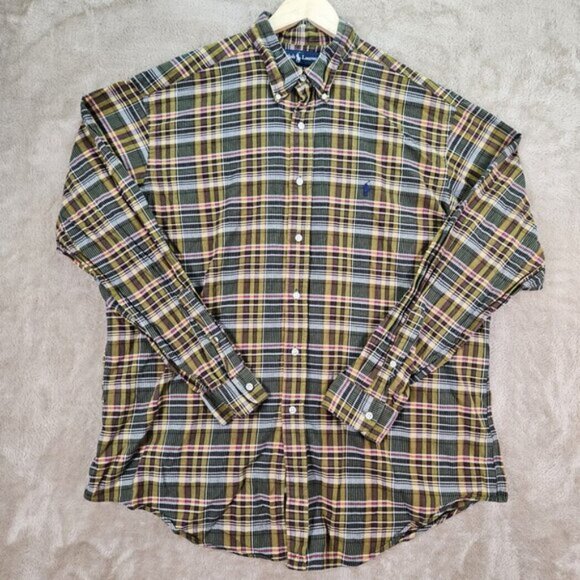 Ralph Lauren Classic Fit Plaid Shirt Multicolor Long Sleeve Button-Down Mens XL - Picture 2 of 10